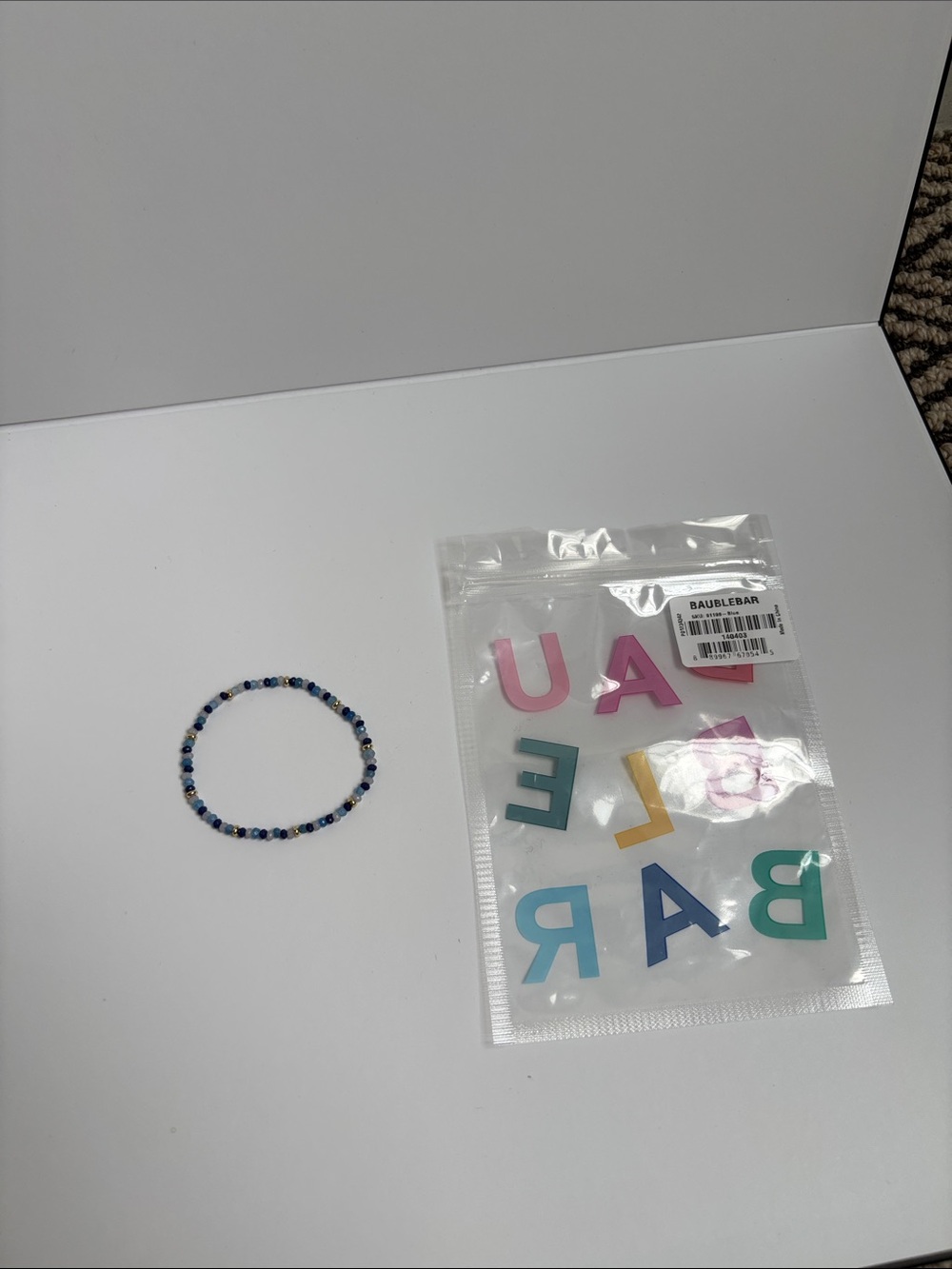 BaubleBar Blue Beaded Stretch Bracelet